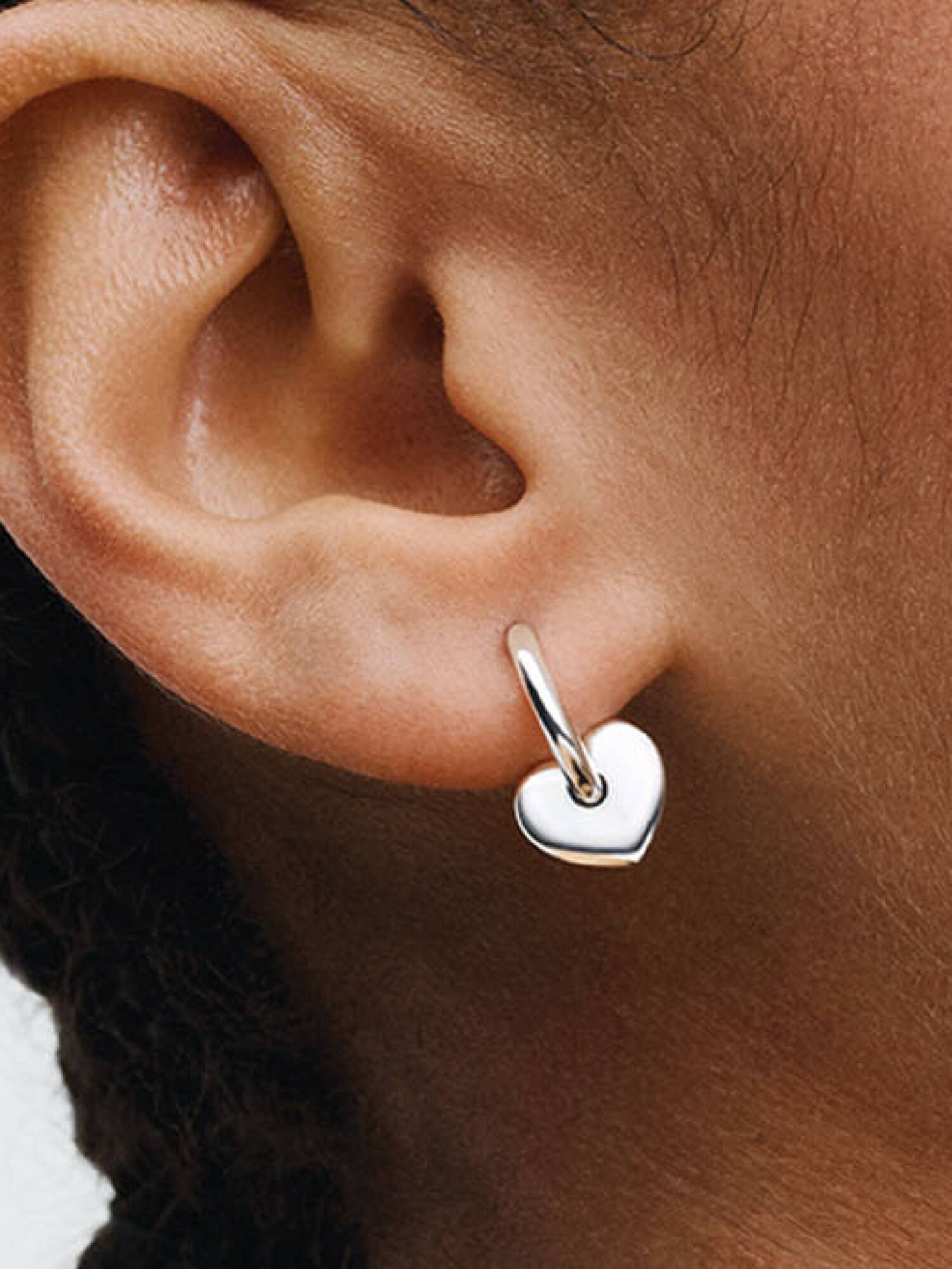 Heart Open Hoop Earrings