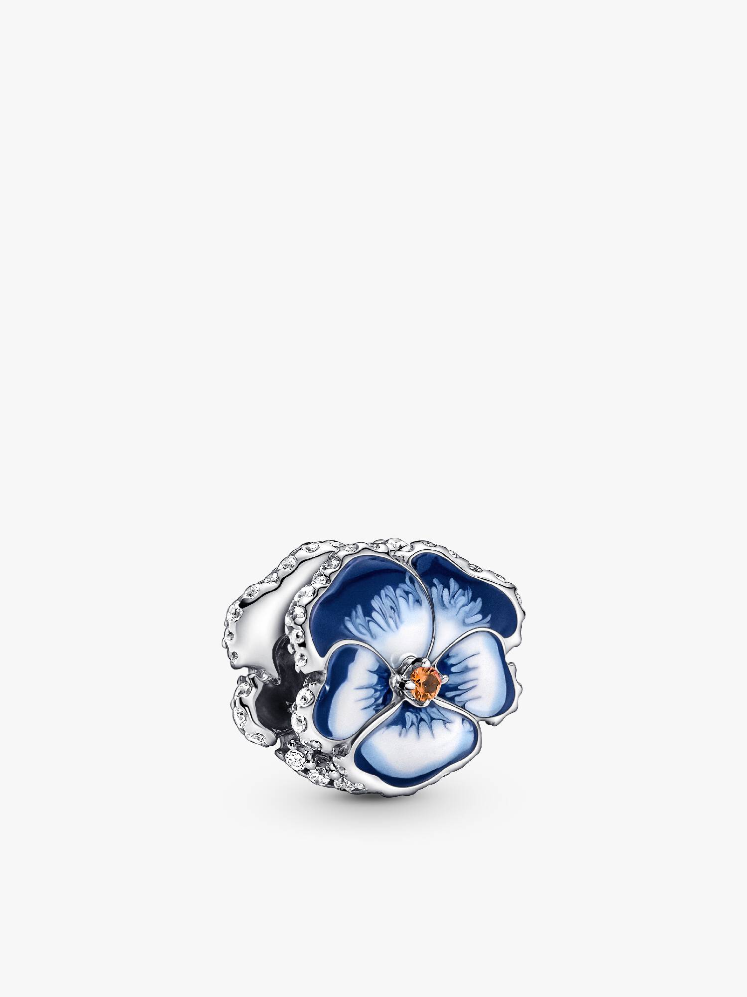 Blue Pansy Flower Charm
