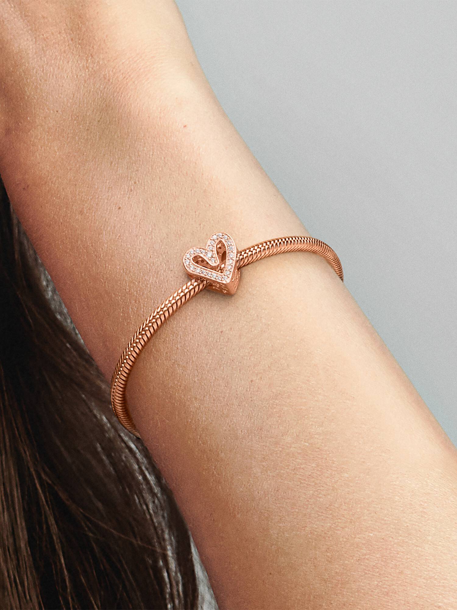 Sparkling Freehand Heart Charm