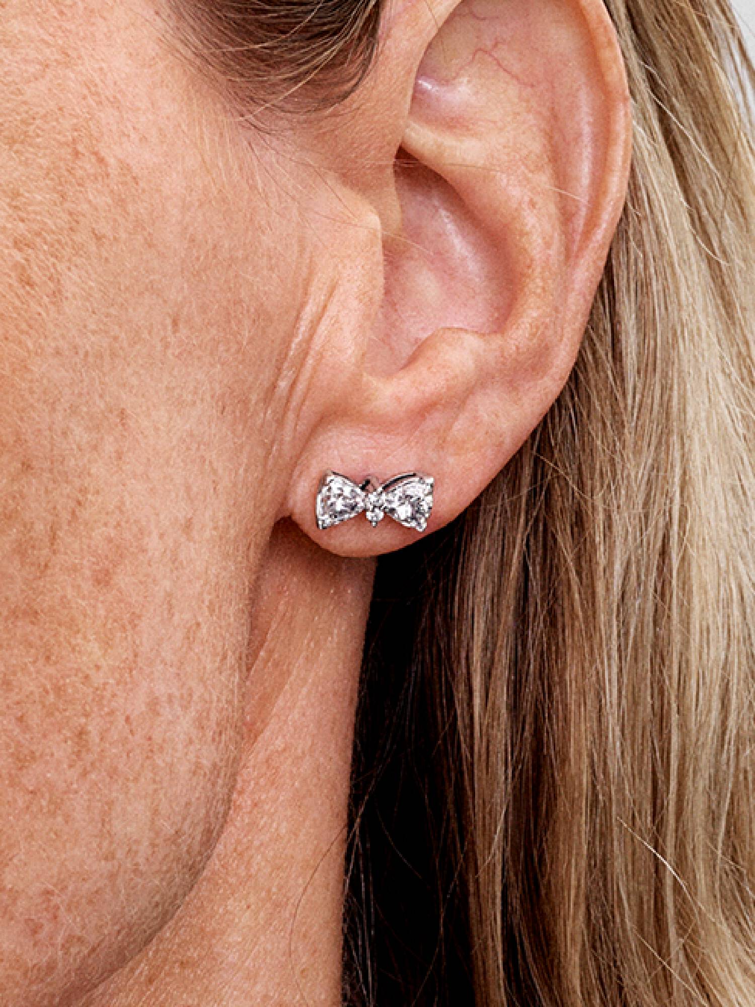 Sparkling Bow Stud Earrings