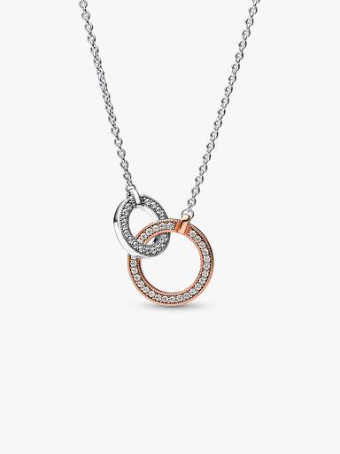 Pandora Signature Two tone Intertwined Circles Necklace