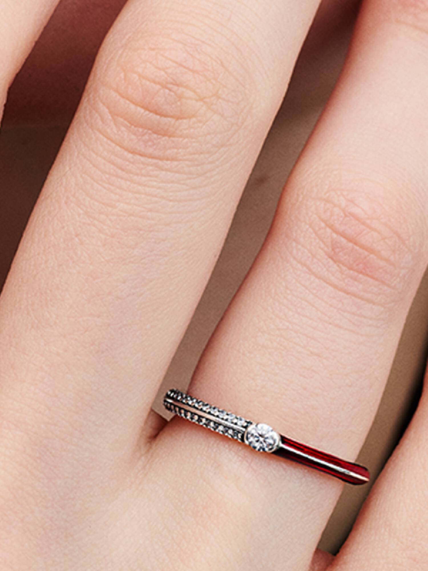 Pandora ME Pavé & Red Dual Ring