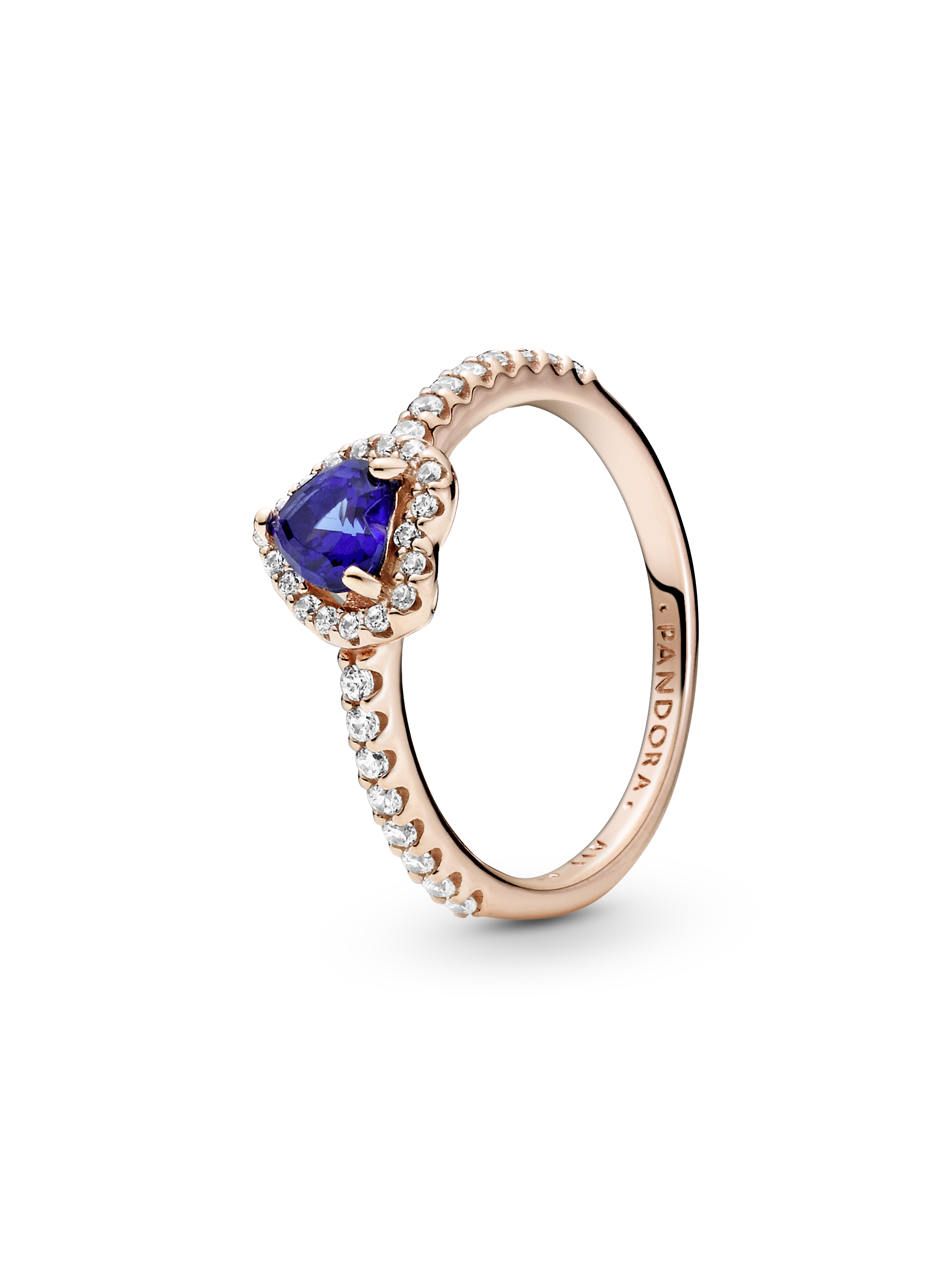 Sparkling Blue Elevated Heart Ring