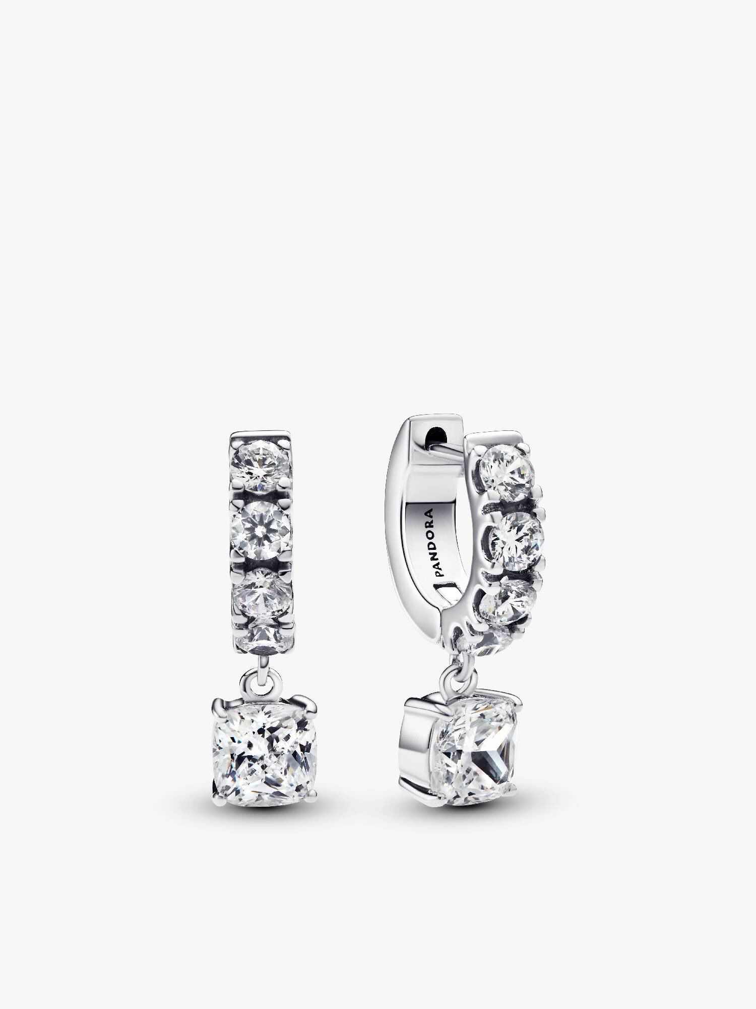 Pavé Dangle Hoop Earrings