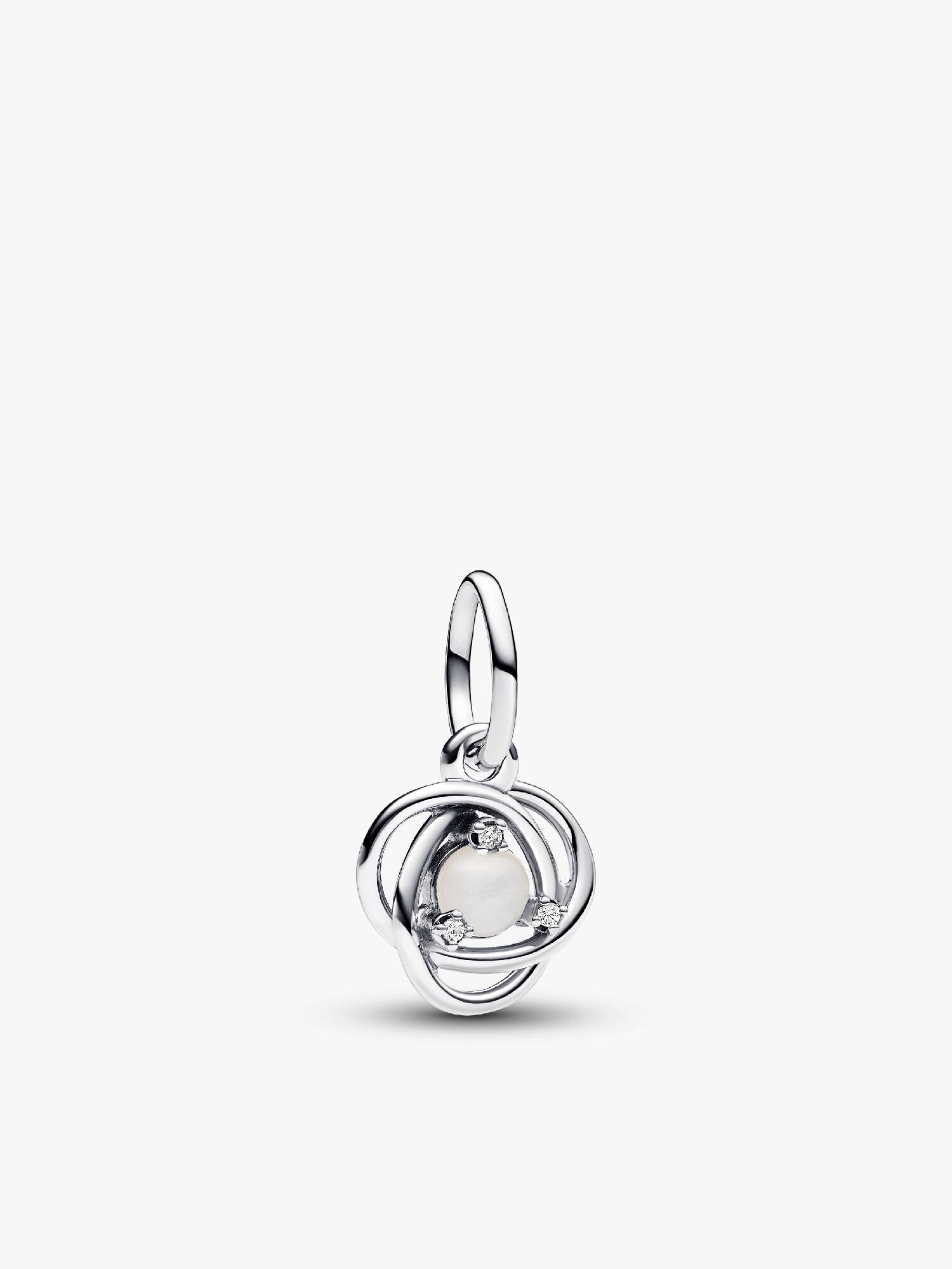 White Eternity Circle Dangle Charm