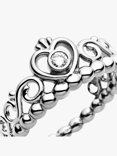 Silver ring with cubic zirconia