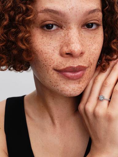 Sparkling Square Halo Ring
