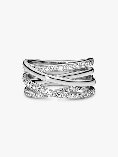Silver ring with cubic zirconia