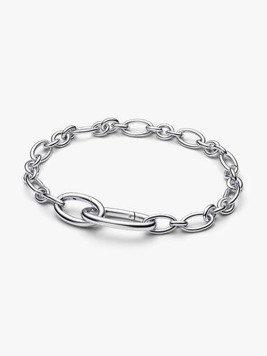 Sterling silver oval link bracelet
