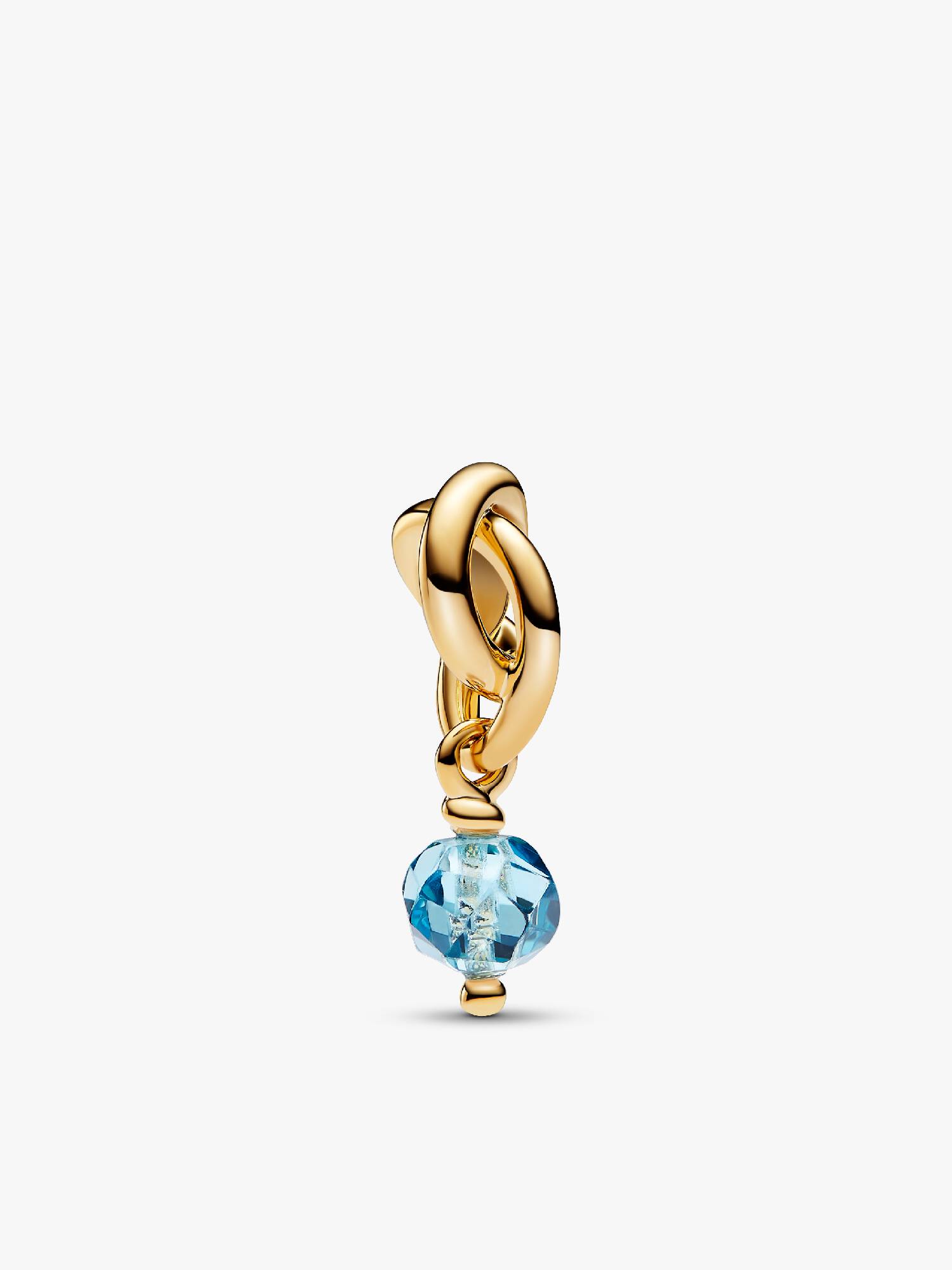 Faceted Sea Aqua Blue Eternity Circle Dangle Charm