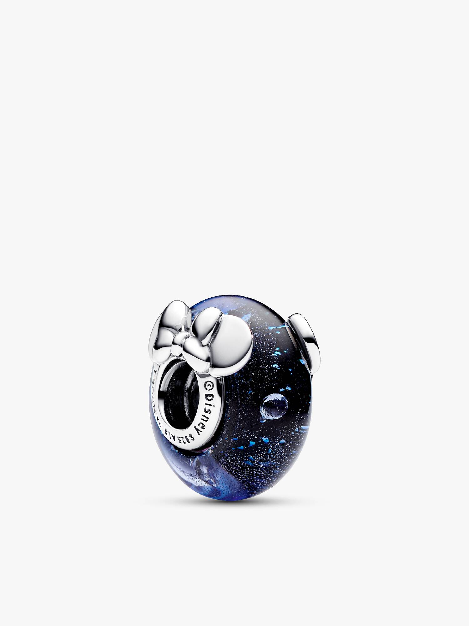 Disney Mickey Mouse & Minnie Mouse Blue Murano Glass Charm