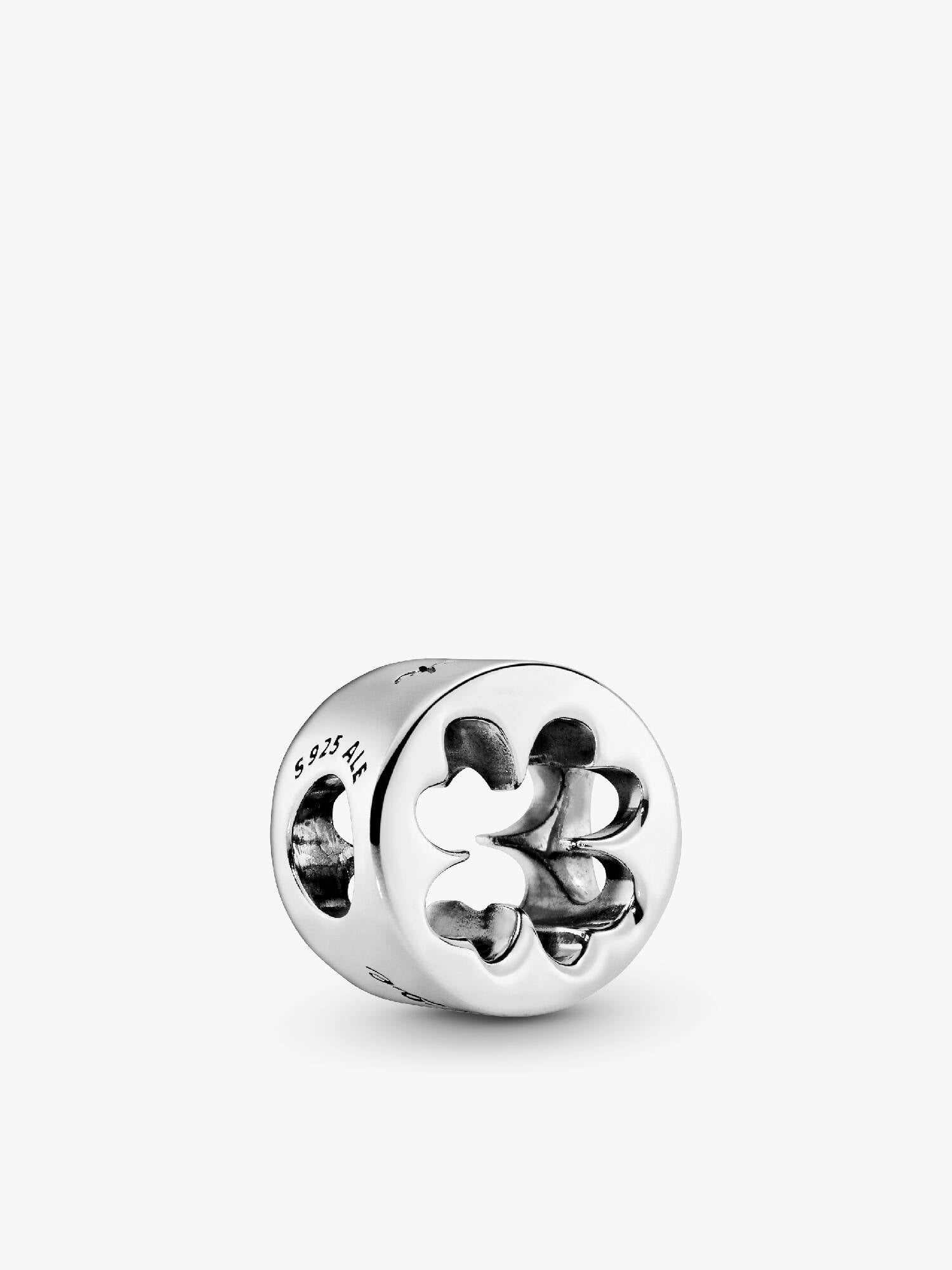 Openwork clover silver charm