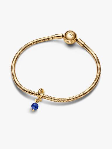 Faceted Blue Eternity Circle Dangle Charm