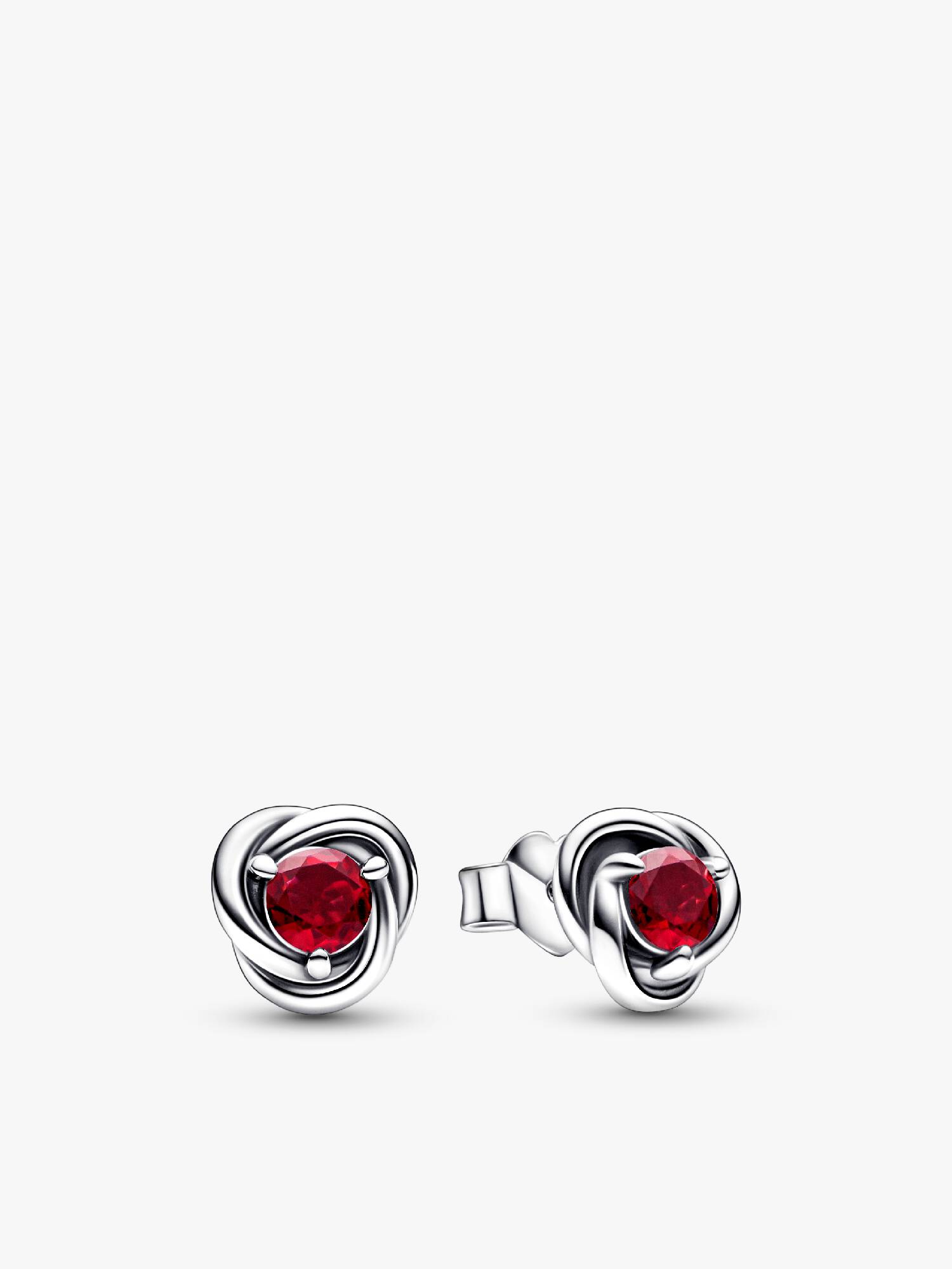 True Red Eternity Circle Stud Earrings