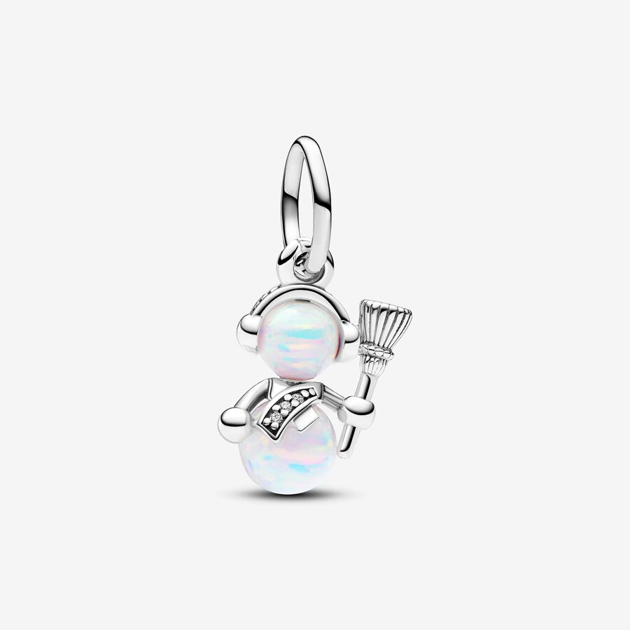 Opalescent Snowman Dangle Charm image number 0