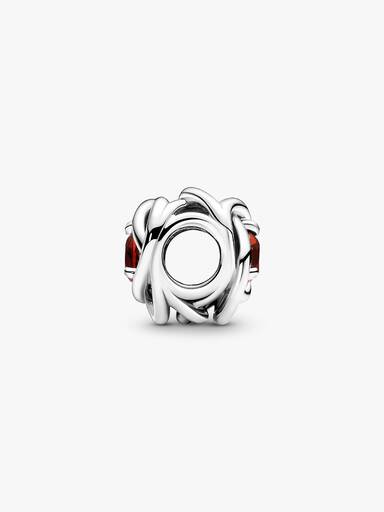 Red Eternity Circle Charm