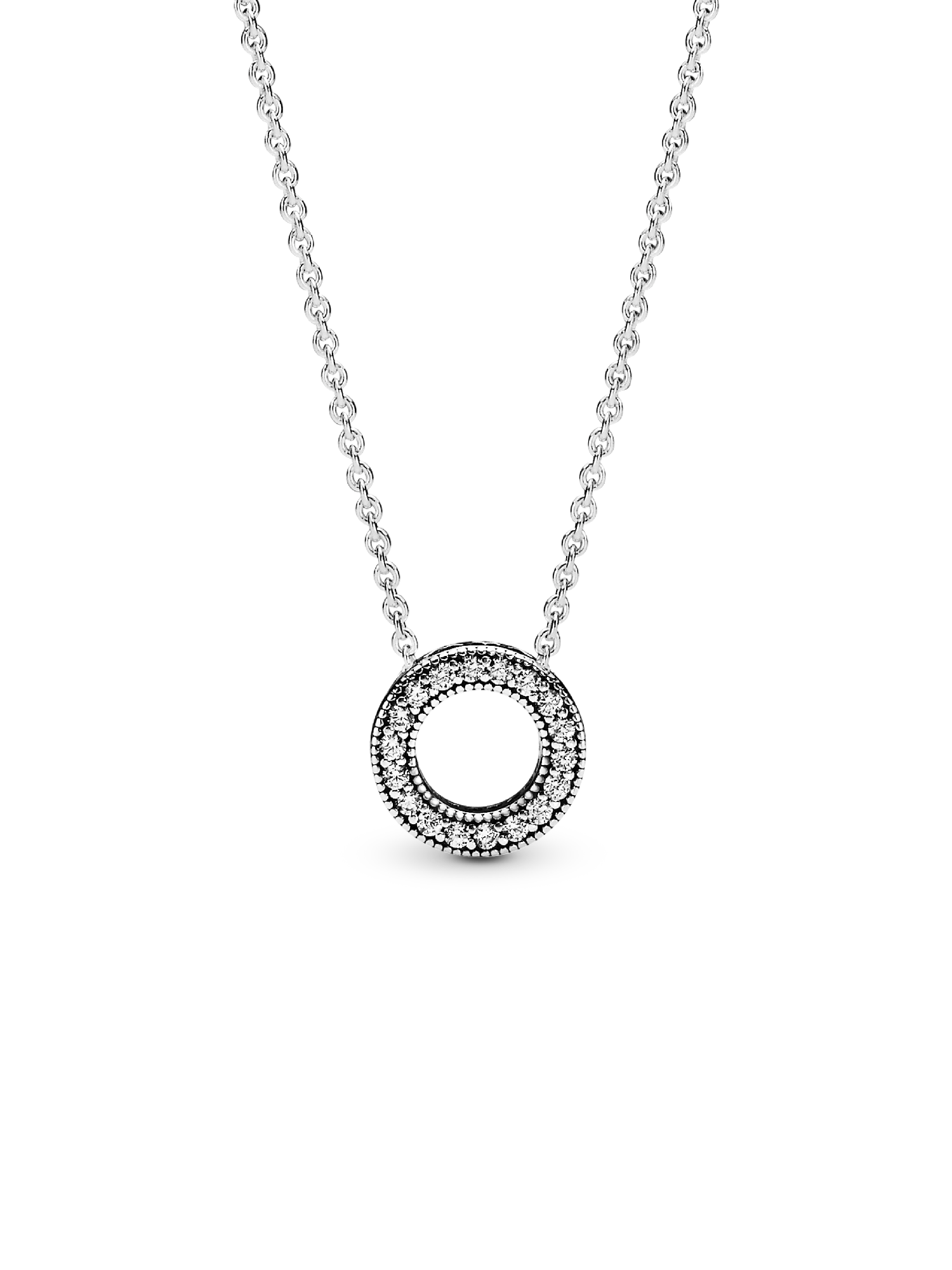 Pandora Logo Pavé Circle Collier Necklace