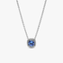 Sparkling Square Blue Halo Pendant Necklace Sparkling Square Blue Halo Pendant Necklace