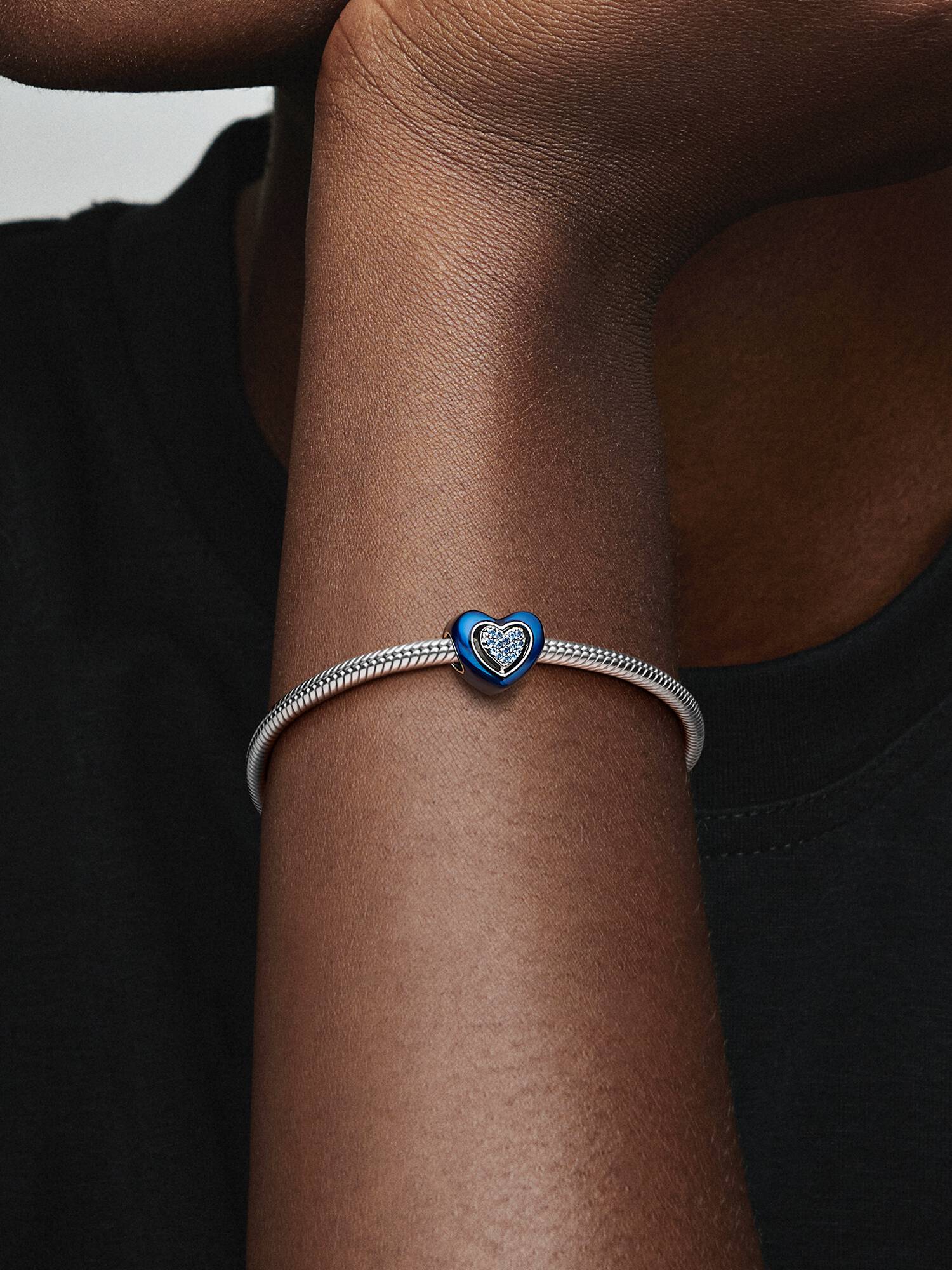 Blue Spinnable Heart Charm