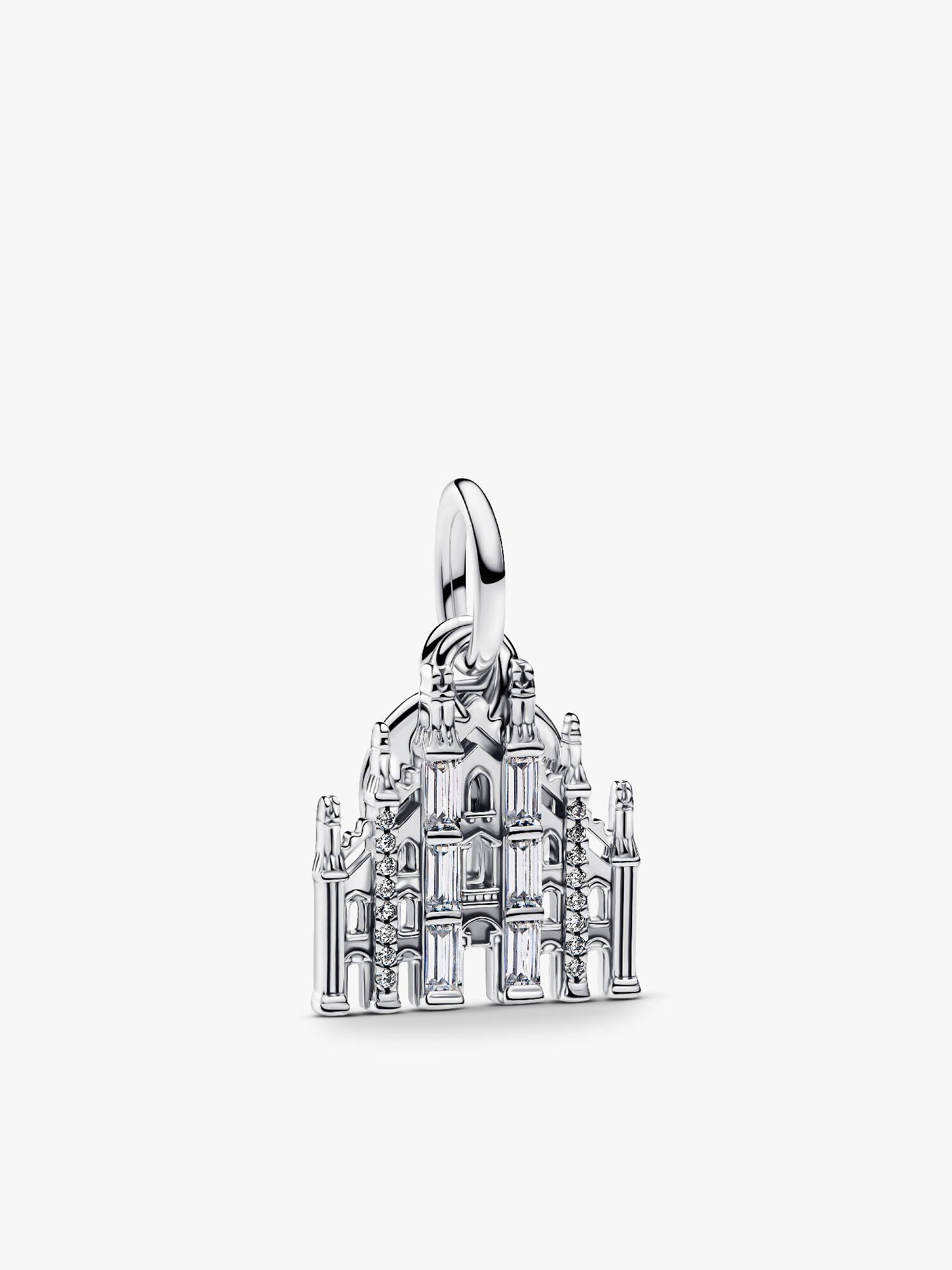 Milan Duomo & Engravable Round Tag Double Dangle Charm