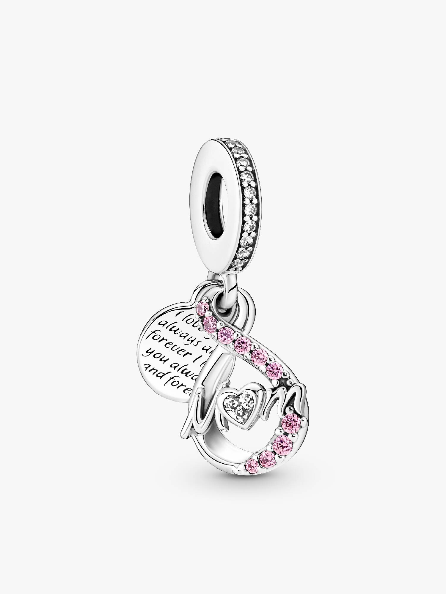 Mum Infinity Pavé Double Dangle Charm