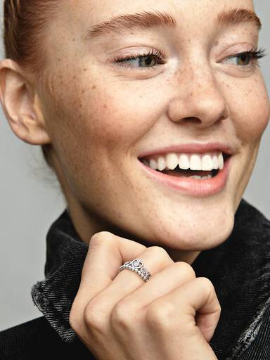 Silver ring with cubic zirconia