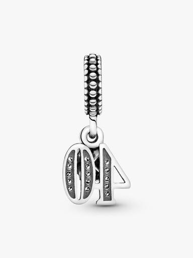 40 silver dangle with cubic zirconia