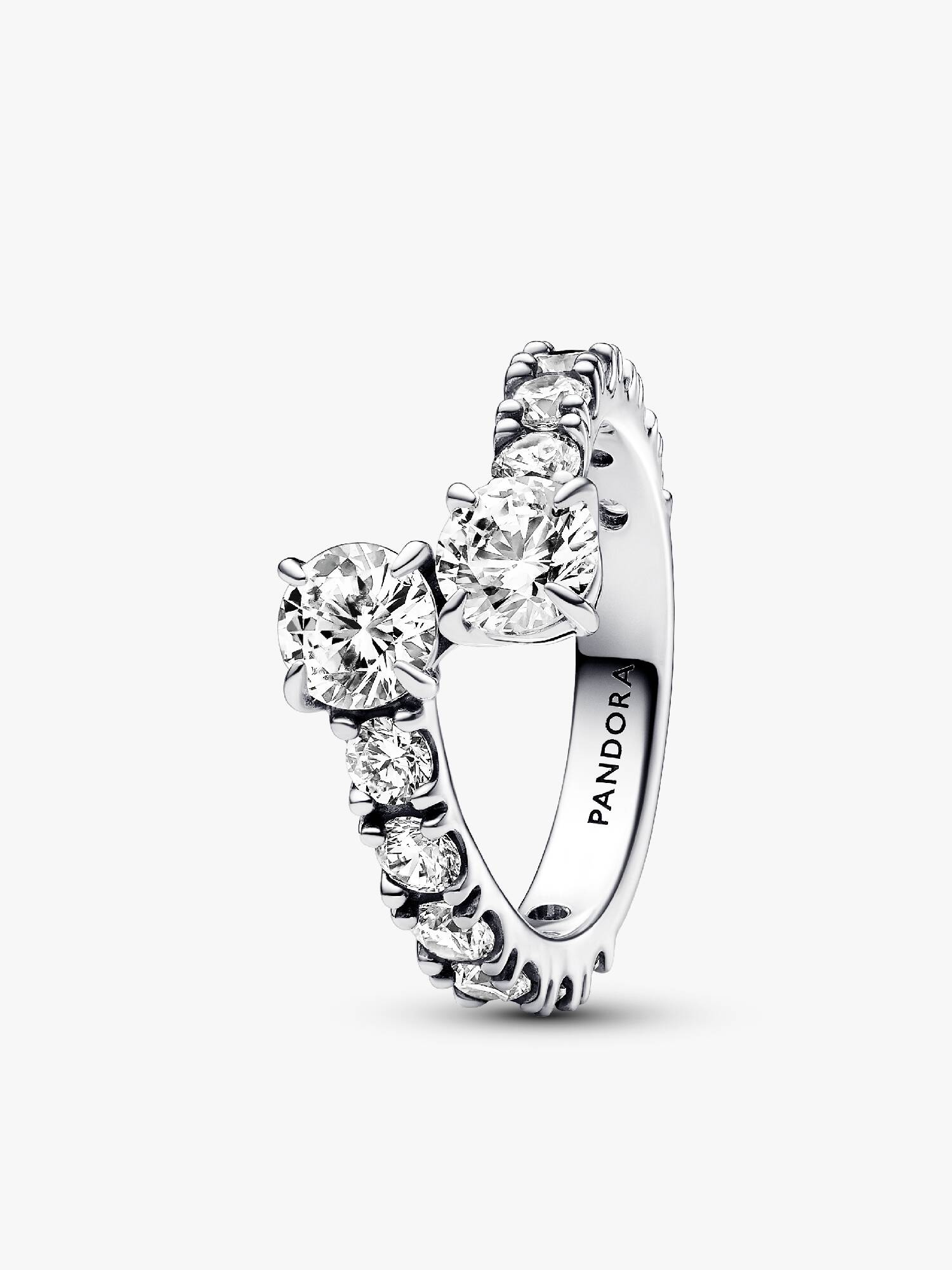 Sparkling Overlapping Band Ring