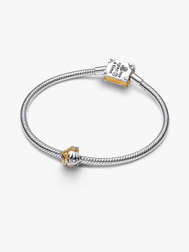 Disney Ariel sterling silver and 14k gold-plated charm with 0.012 ct TW G-I VS+ round brilliant very good cut lab-grown diamond