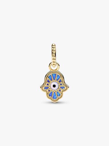 Opalescent Blue Hamsa Hand Dangle Charm