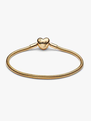 Family Tree Heart Clasp Snake Chain Bracelet