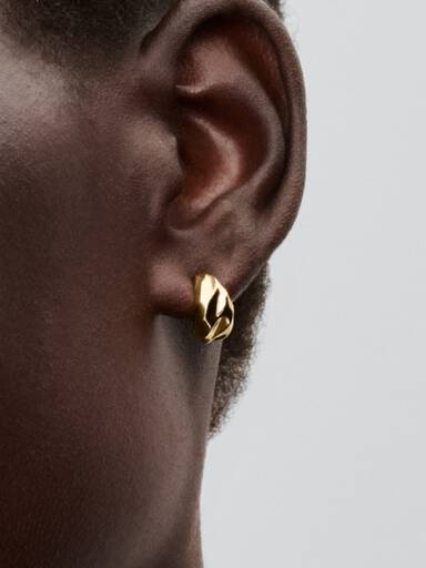 Rippled Open Hoop Earrings