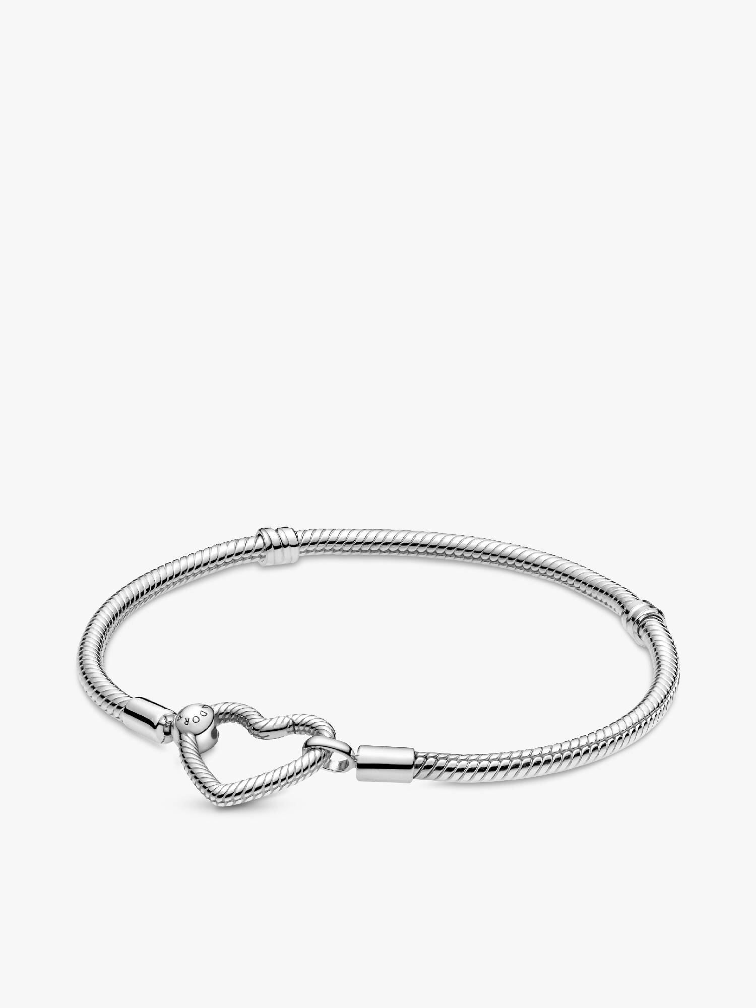 Pandora Moments Heart Closure Snake Chain Bracelet