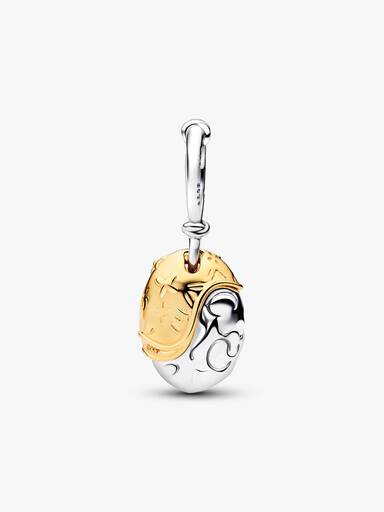 Disney Moana sterling silver and 14k gold-plated dangle with 0.012 ct TW G-I VS+ round brilliant very good cut lab-grown diamond