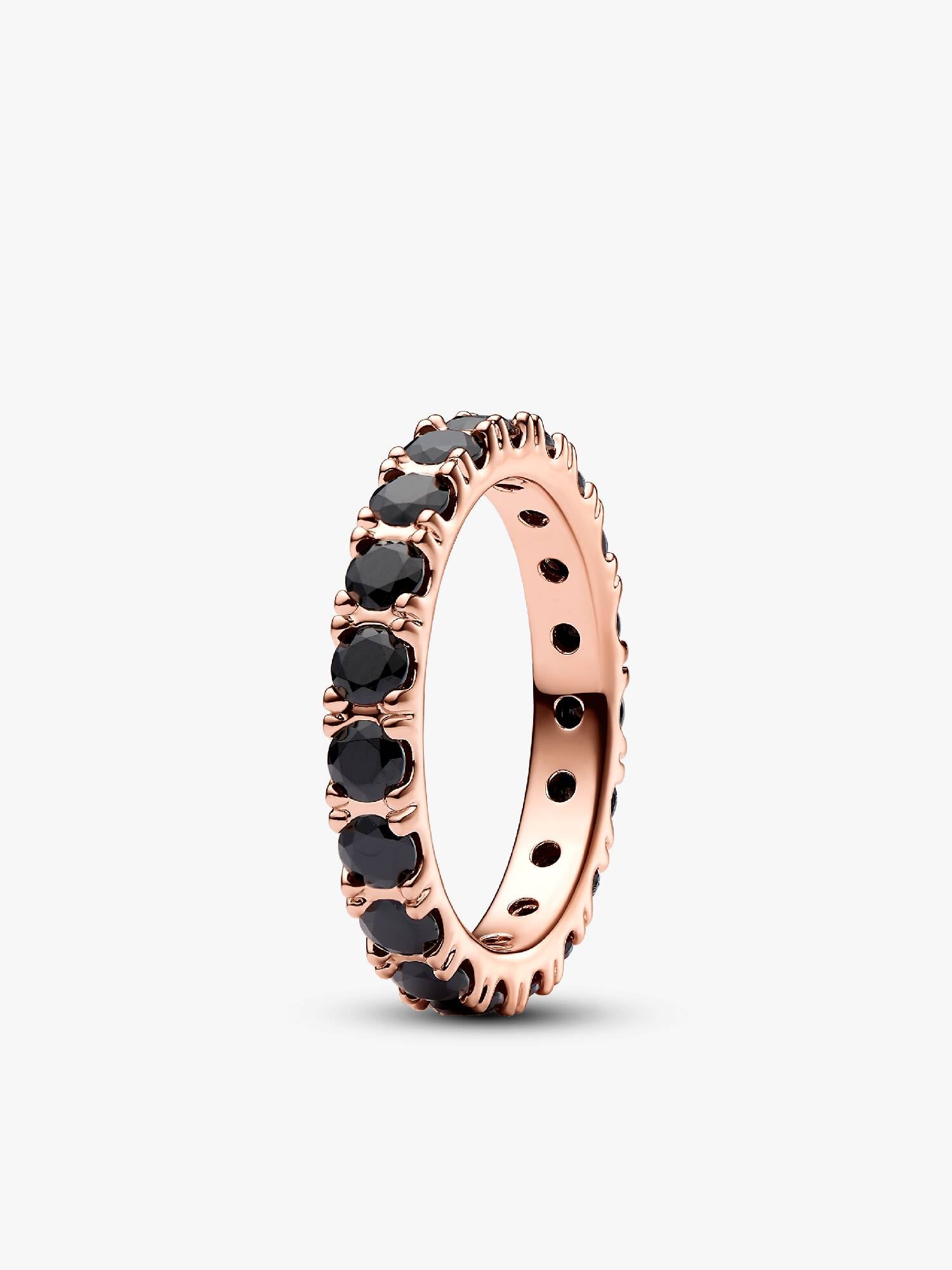 Black Sparkling Row Eternity Ring