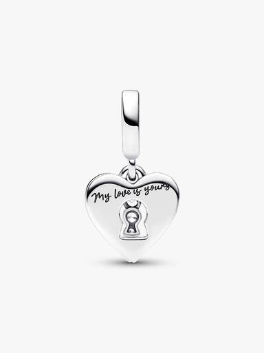 Red Heart & Keyhole Double Dangle Charm