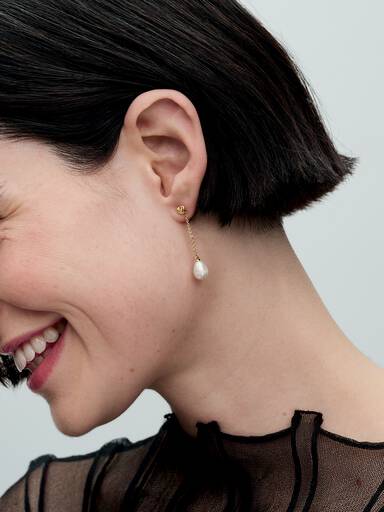 Treated Freshwater Cultured Pearl Drop Earrings
