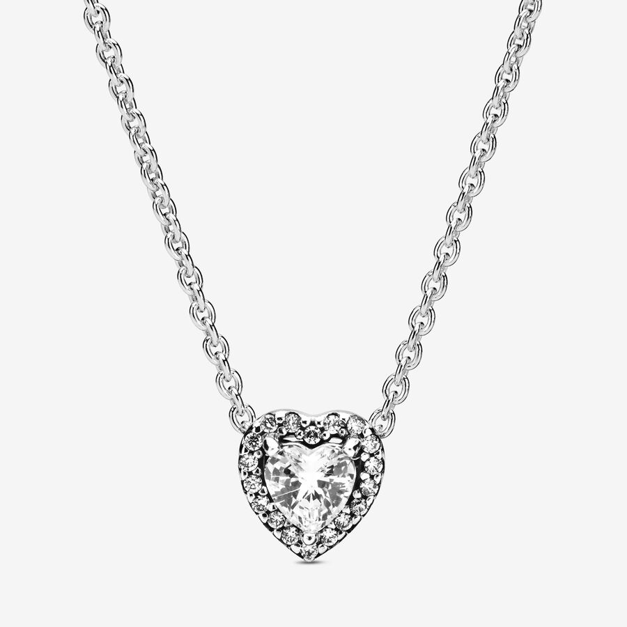 Elevated Heart Necklace | Sterling silver | Pandora AE