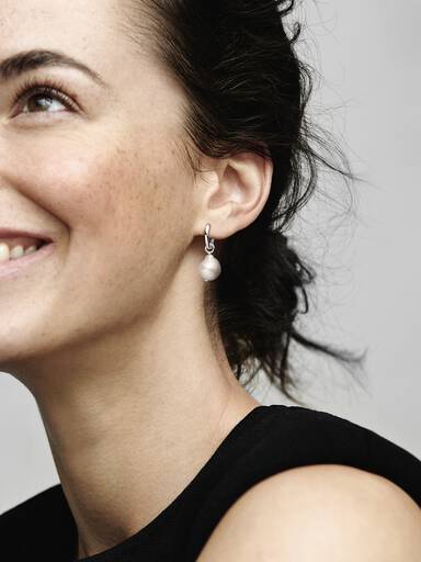 Treated Freshwater Cultured Baroque Pearl Hoop Earrings
