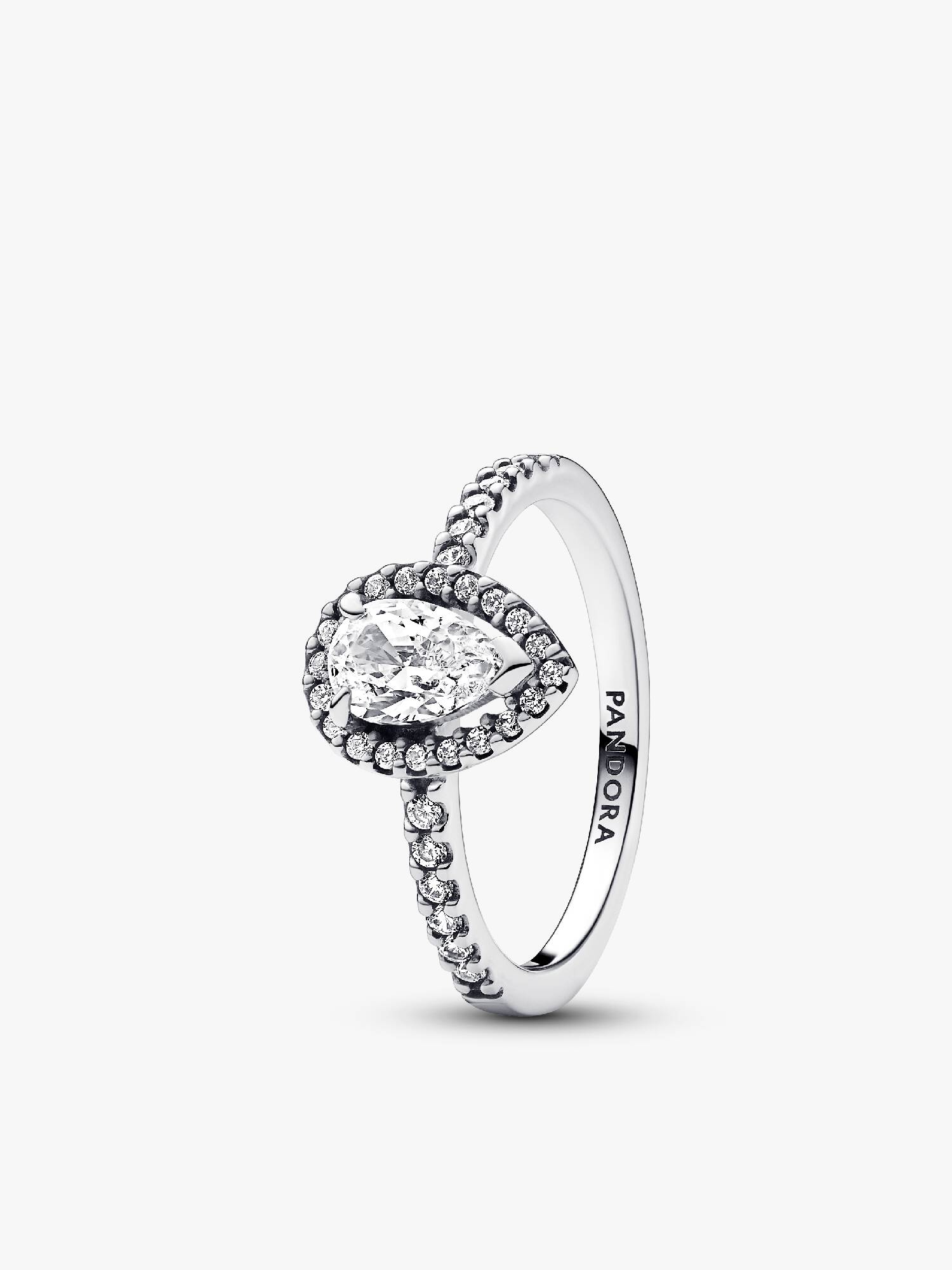 Sparkling Pear Halo Ring
