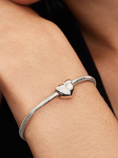 Engravable White Stone Heart Charm
