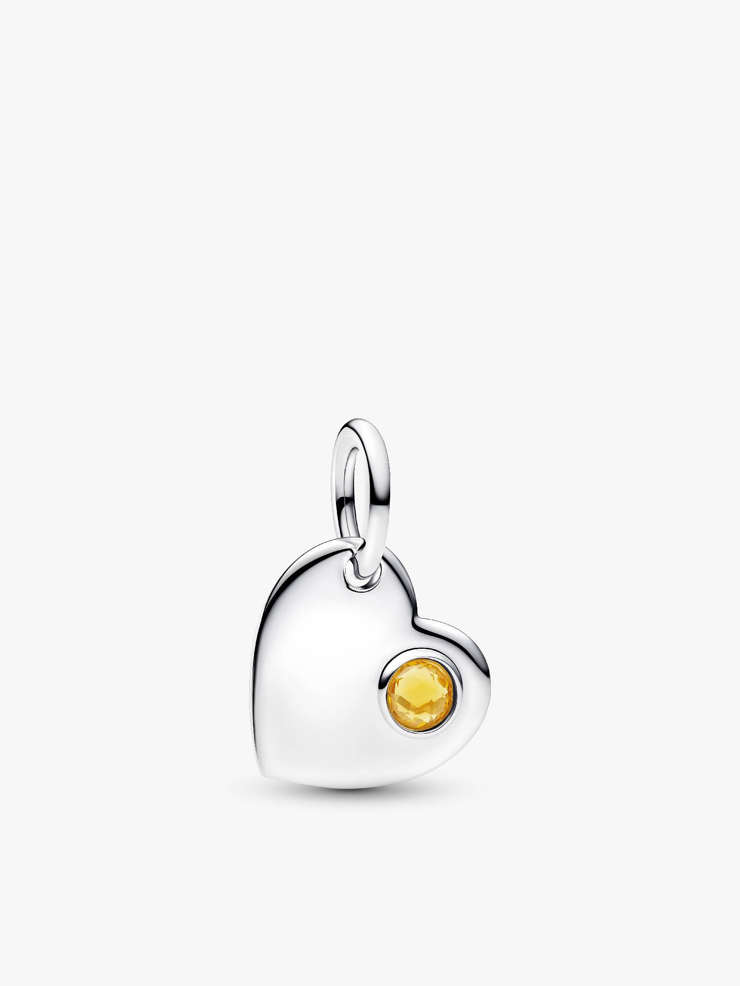 Engravable Heart Honey Stone Dangle Charm