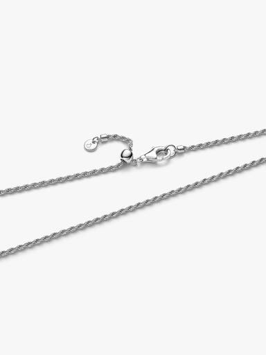 Sterling silver rope chain necklace with sliding clasp