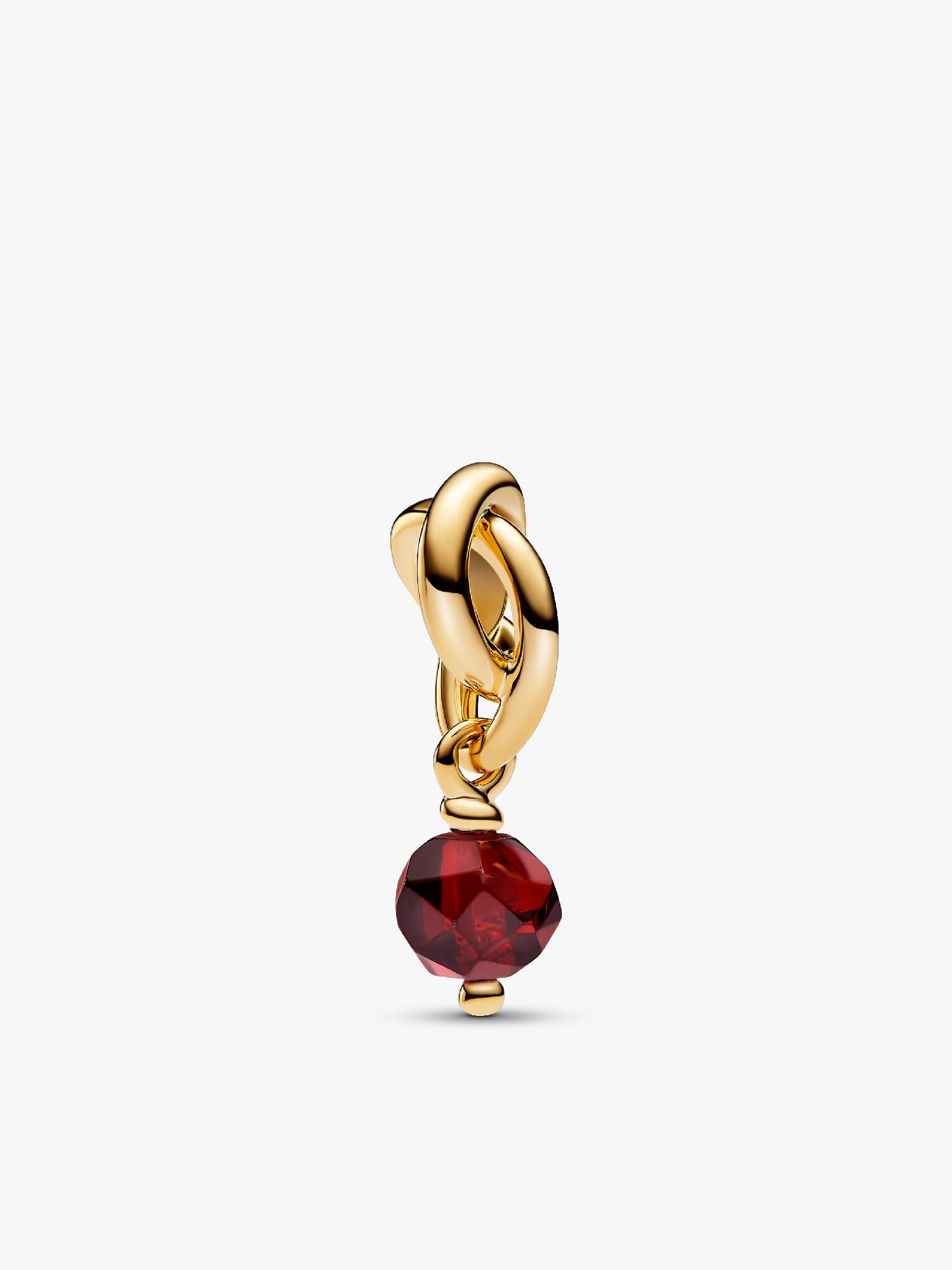 Faceted Red Eternity Circle Dangle Charm