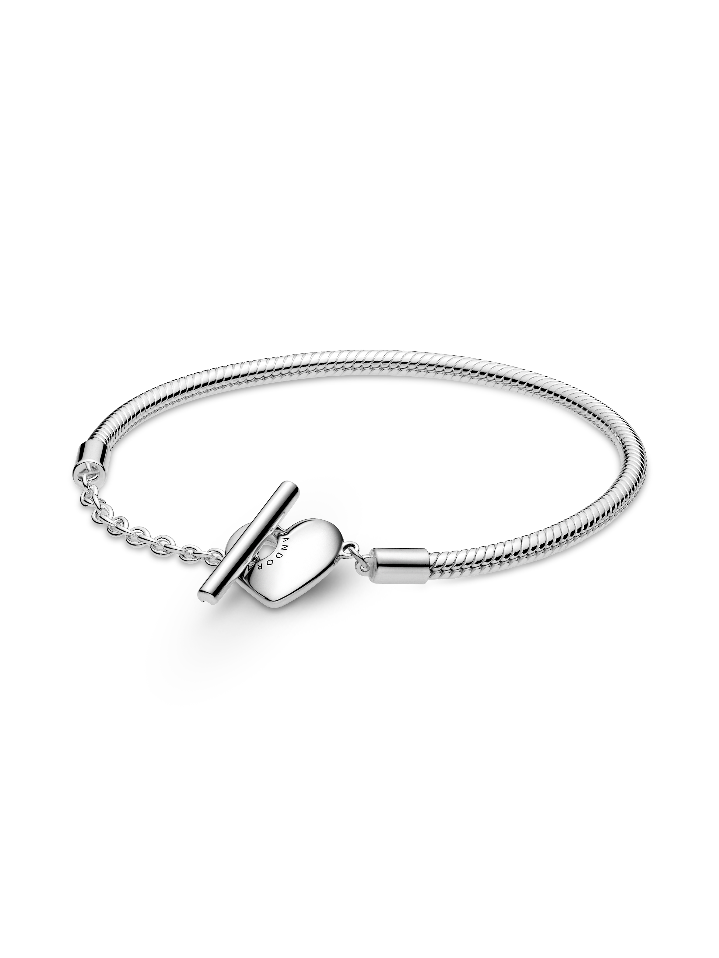 Pandora Moments Heart T-Bar Snake Chain Bracelet