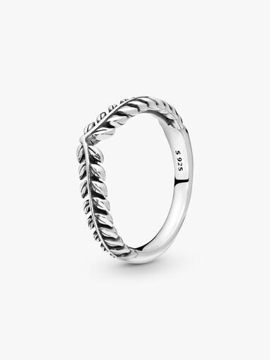 Seeds wishbone silver ring
