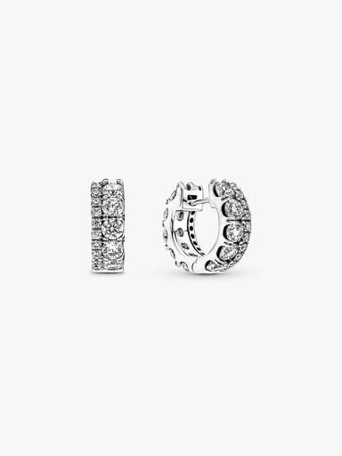 Double Band Pavé Hoop Earrings