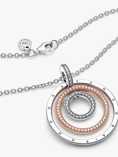 Two-tone Circles Pendant & Necklace