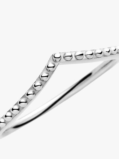 Wishbone silver ring