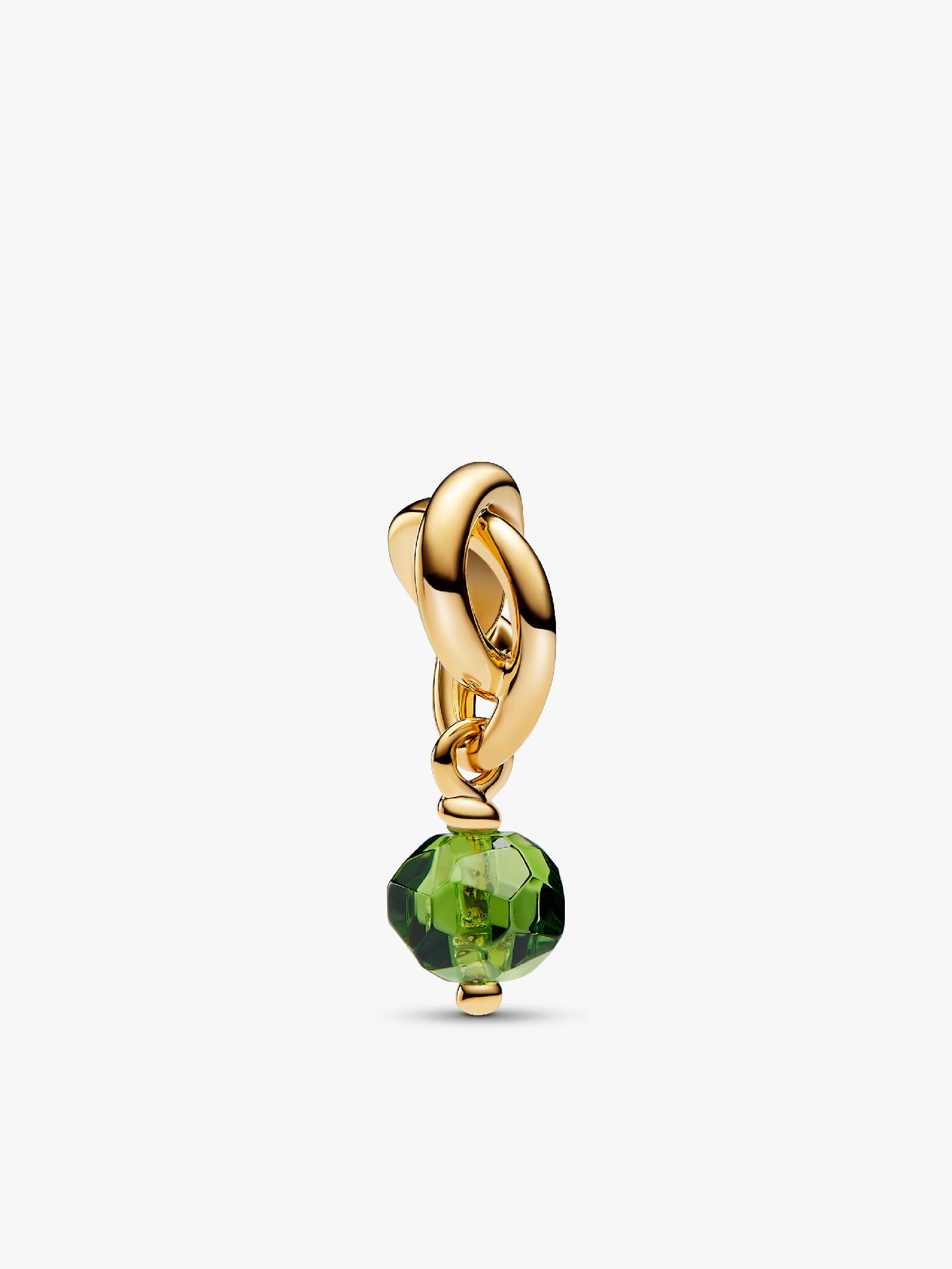 Faceted Spring Green Eternity Circle Dangle Charm